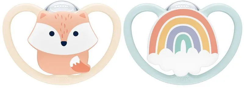 Bild 1 för NUK napp Pacifier Space silikon 2-pack 0-6 mån, räv