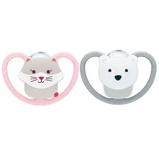 Produktfoto för NUK Perfect Match Air Cat/Polarbear, stl 6-18 mån 2 st