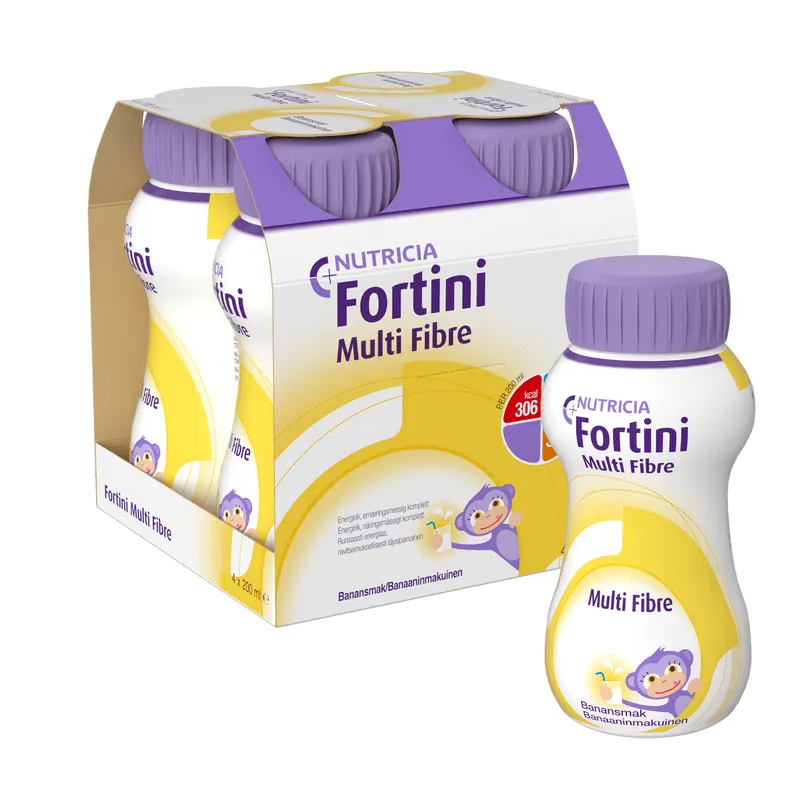 Bild 1 för Nutricia Fortini Multi Fibre Banan 4 x 200 ml