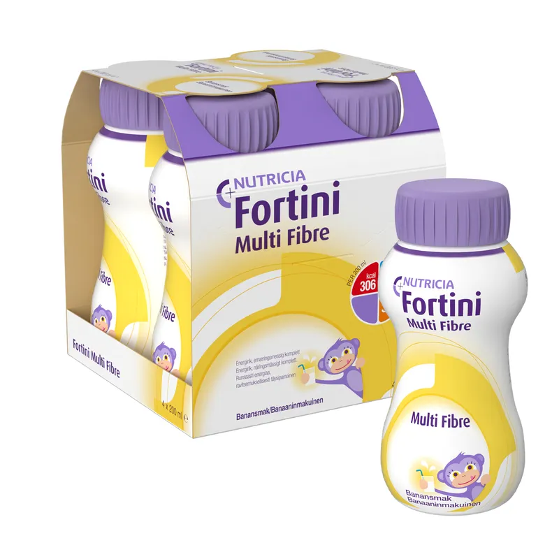 Bild 2 för Nutricia Fortini Multi Fibre Banan 4 x 200 ml