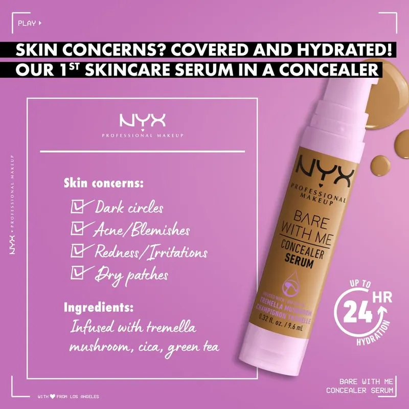 Bild 6 för NYX Professional Makeup Bare With Me Concealer Serum Rich 12 9,6 ml