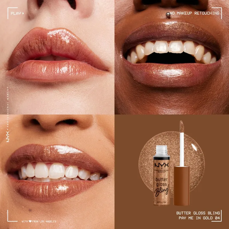 Bild 2 för NYX PROFESSIONAL MAKEUP Butter Gloss Bling 04 Pay Me In Gold