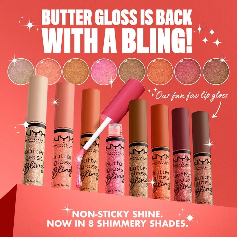 Bild 3 för NYX PROFESSIONAL MAKEUP Butter Gloss Bling 06 Shimmer Down
