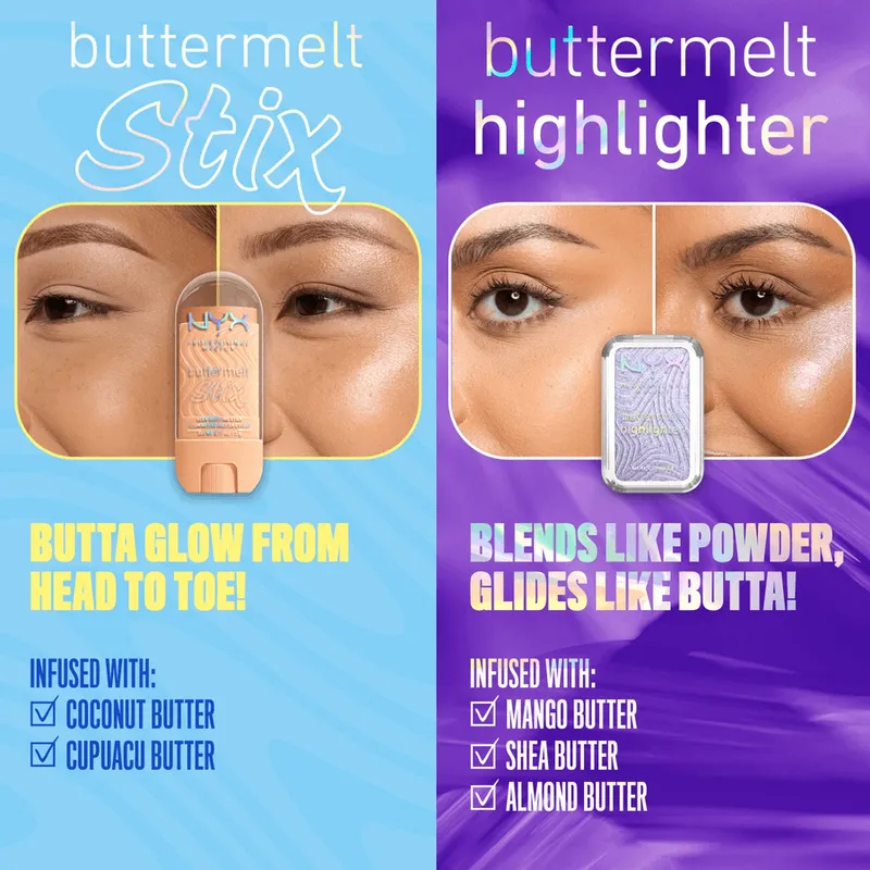 Bild 10 för NYX PROFESSIONAL MAKEUP Buttermelt Glaze Highlighter Stix 05 Send