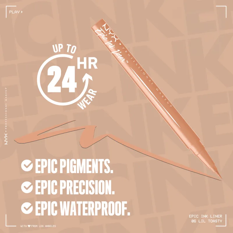 Bild 3 för NYX PROFESSIONAL MAKEUP Epic Ink Waterproof Liquid Eyeliner 06 Lil Toa