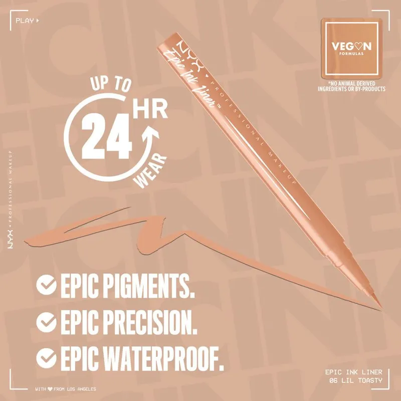 Bild 7 för NYX PROFESSIONAL MAKEUP Epic Ink Waterproof Liquid Eyeliner 06 Lil Toa