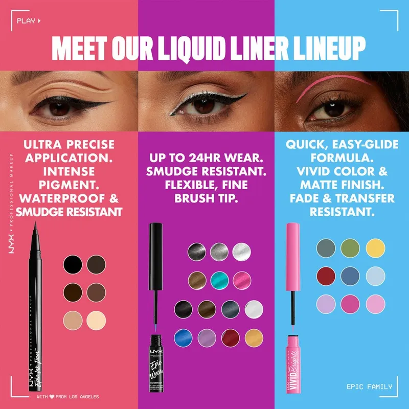 Bild 8 för NYX PROFESSIONAL MAKEUP Epic Ink Waterproof Liquid Eyeliner 06 Lil Toa
