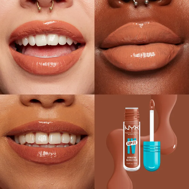 Bild 5 för NYX Professional Makeup Lip I.V. Hydrating Gloss Stain 01 Caramel Drip - 5 ml