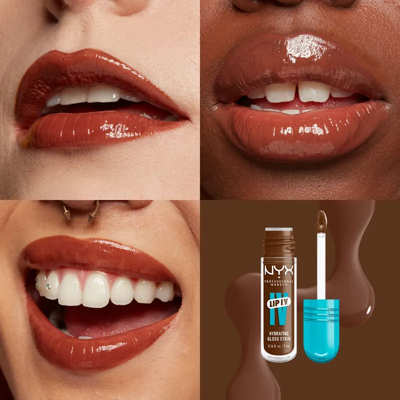 Bild 4 för NYX Professional Makeup Lip I.V. Hydrating Gloss Stain 04 Cocoa Quench! - 5 ml