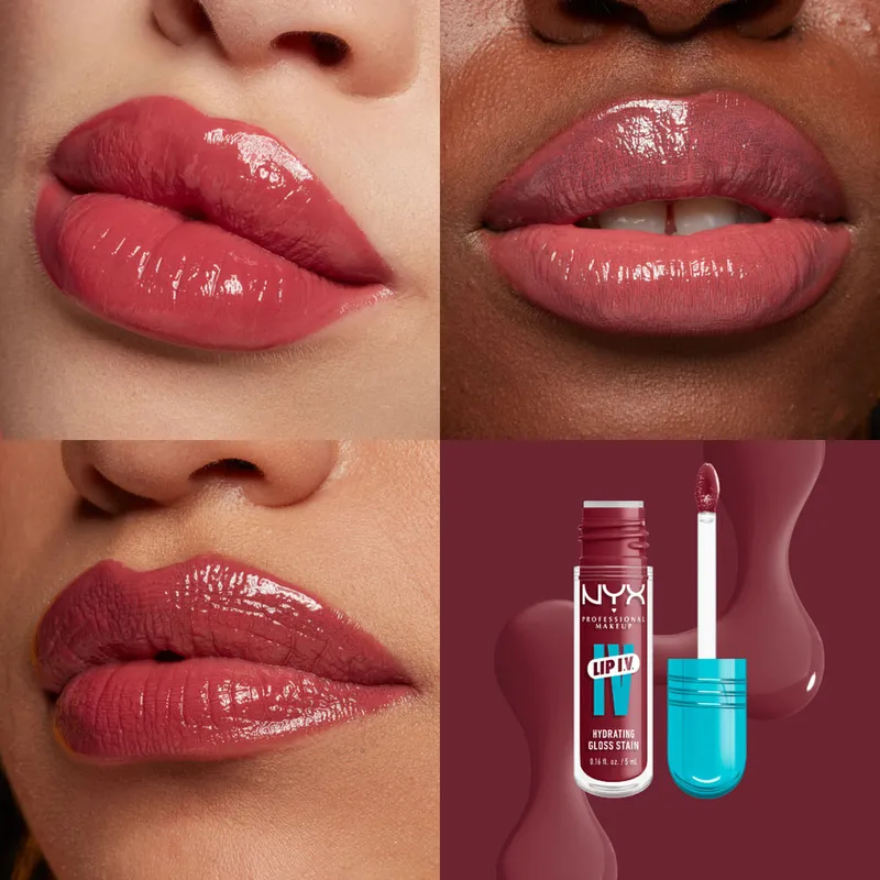 Bild 4 för NYX Professional Makeup Lip I.V. Hydrating Gloss Stain 07 Bubbleg