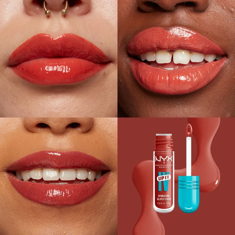 Bild 5 för NYX Professional Makeup Lip I.V. Hydrating Gloss Stain 12 Burst That Tang! - 5 ml