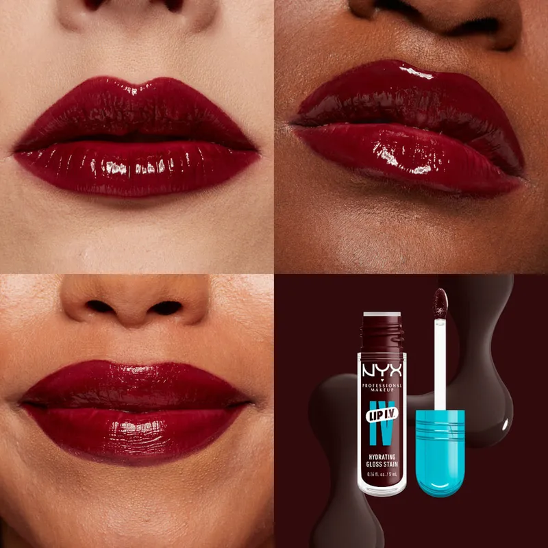 Bild 5 för NYX Professional Makeup Lip I.V. Hydrating Gloss Stain 15 Water 'Bout Wine? - 5 ml