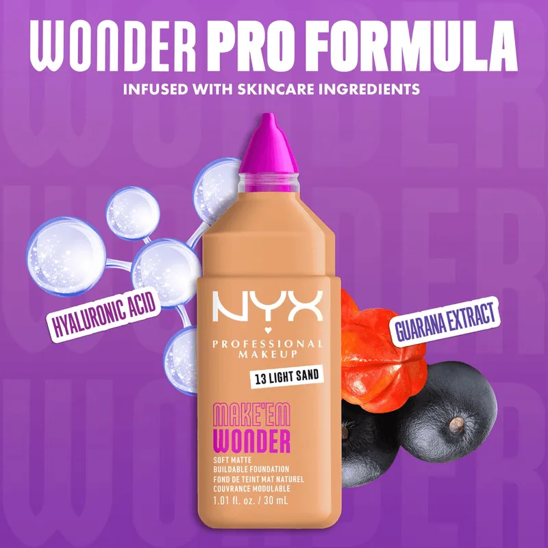 Bild 5 för NYX PROFESSIONAL MAKEUP Make Em Wonder Foundation 13 Light Sand