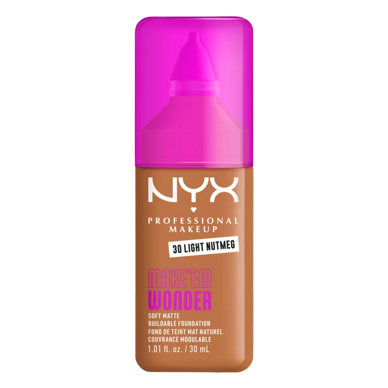 Bild 2 för NYX PROFESSIONAL MAKEUP Make Em Wonder Foundation 30 Light Nutmeg