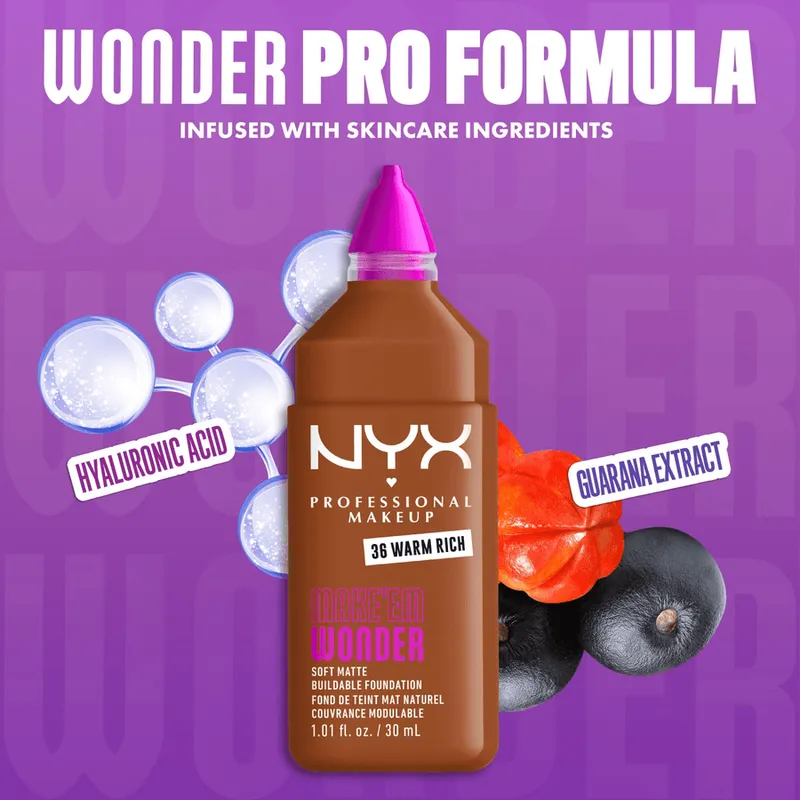 Bild 5 för NYX PROFESSIONAL MAKEUP Make Em Wonder Foundation 36 Warm Rich