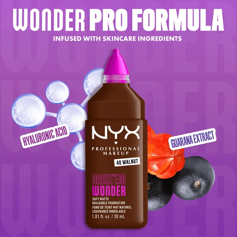 Bild 5 för NYX PROFESSIONAL MAKEUP Make Em Wonder Foundation 40 Walnut