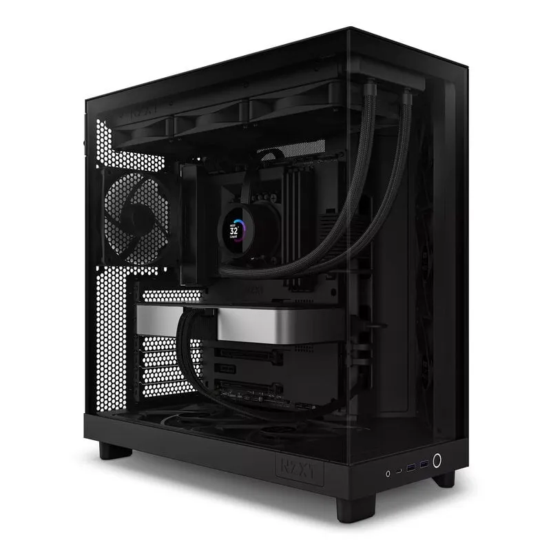 Alternativ bild 0 för NZXT H series H6 Flow - Mid tower - ATX - genomskinlig sidopanel (härdat glas) - ingen strömförsörjning - mattsvart - USB/ljud