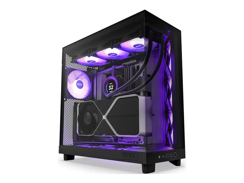 Alternativ bild 0 för NZXT H series H6 Flow RGB - Mid tower - ATX - genomskinlig sidopanel (härdat glas) - ingen strömförsörjning - mattsvart - USB/ljud