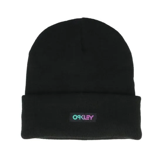 Bild 1 för Oakley - Svart cuff Beanie - B1b Gradient Patch Beanie Blackout Cuff @ Hatstore