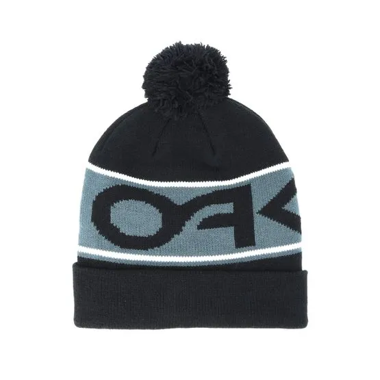 Bild 1 för Oakley - Svart pom Beanie - Factory Black Cuff Beanie @ Hatstore