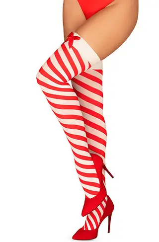Produktfoto för Obsessive Kissmas Stockings S/M Stay-ups
