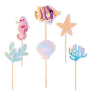 Produktfoto för Ocean Party Tårtdekorationer 6-pack