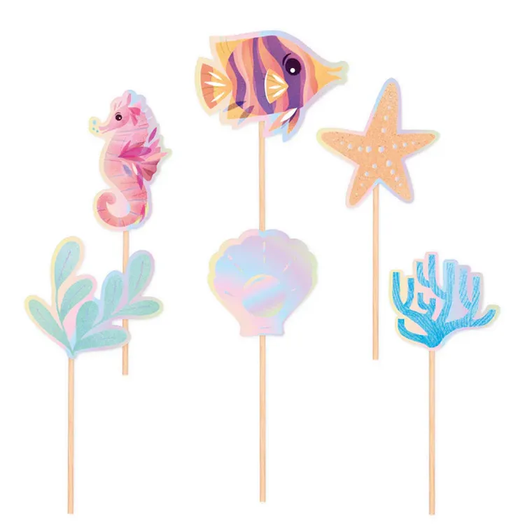 Alternativ bild 0 för Ocean Party Tårtdekorationer 6-pack