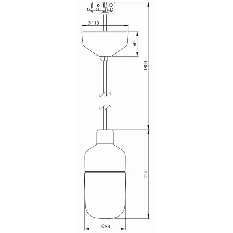 Bild 2 för Ohm Vit Taklampa Opal E27 Max 40W