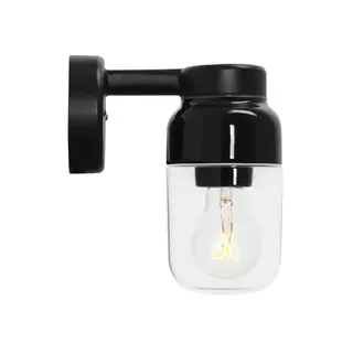 Produktfoto för Ohm Wall Vägglampa LED E27 Svart 100/210 Klarglas IP44