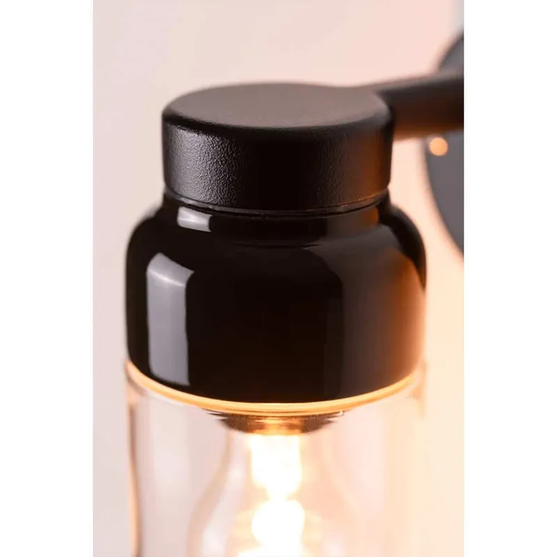 Bild 2 för Ohm Wall Vägglampa LED E27 Svart 100/210 Klarglas IP44