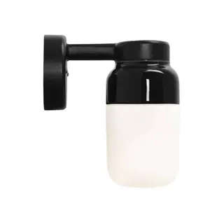 Produktfoto för Ohm Wall Vägglampa LED E27 Svart 100/210 Opalglas IP44