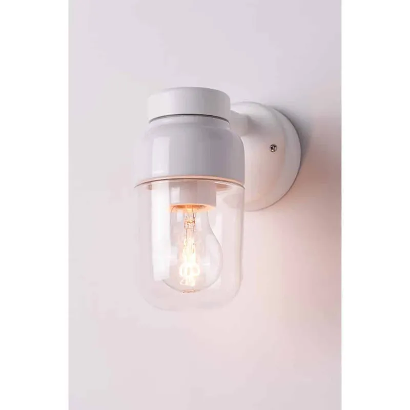 Bild 2 för Ohm Wall Vägglampa LED E27 Vit 100/210 Klarglas IP44