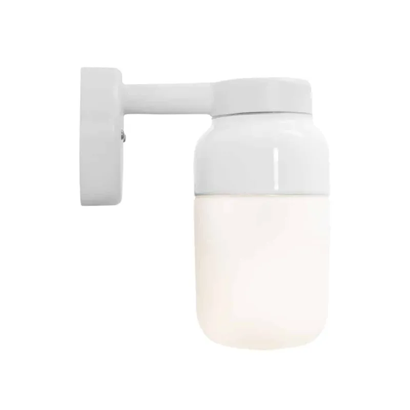 Bild 1 för Ohm Wall Vägglampa LED E27 Vit 100/210 Opalglas IP44