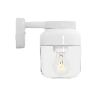 Produktfoto för Ohm Wall Vägglampa LED E27 Vit 140/205 Klarglas IP44