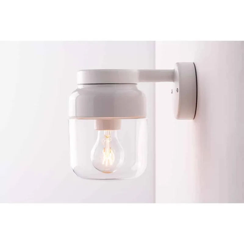 Bild 2 för Ohm Wall Vägglampa LED E27 Vit 140/205 Klarglas IP44