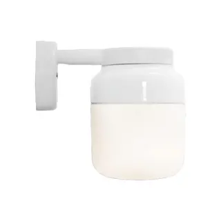 Produktfoto för Ohm Wall Vägglampa LED E27 Vit 140/205 Opalglas IP44