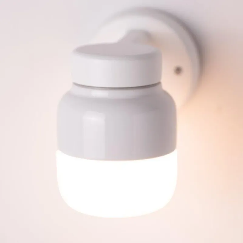 Bild 2 för Ohm Wall Vägglampa LED E27 Vit 140/205 Opalglas IP44