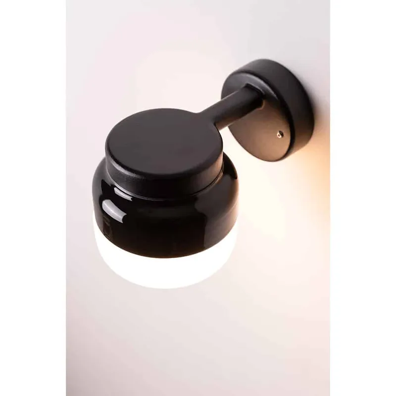 Bild 2 för Ohm Wall Vägglampa LED GX53 Svart 140/150 Opalglas IP44