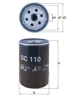 Produktfoto för Oljefilter Mahle
