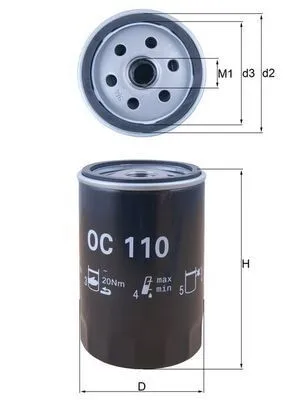 Alternativ bild 0 för Oljefilter Mahle