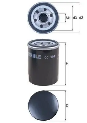 Produktfoto för Oljefilter Mahle