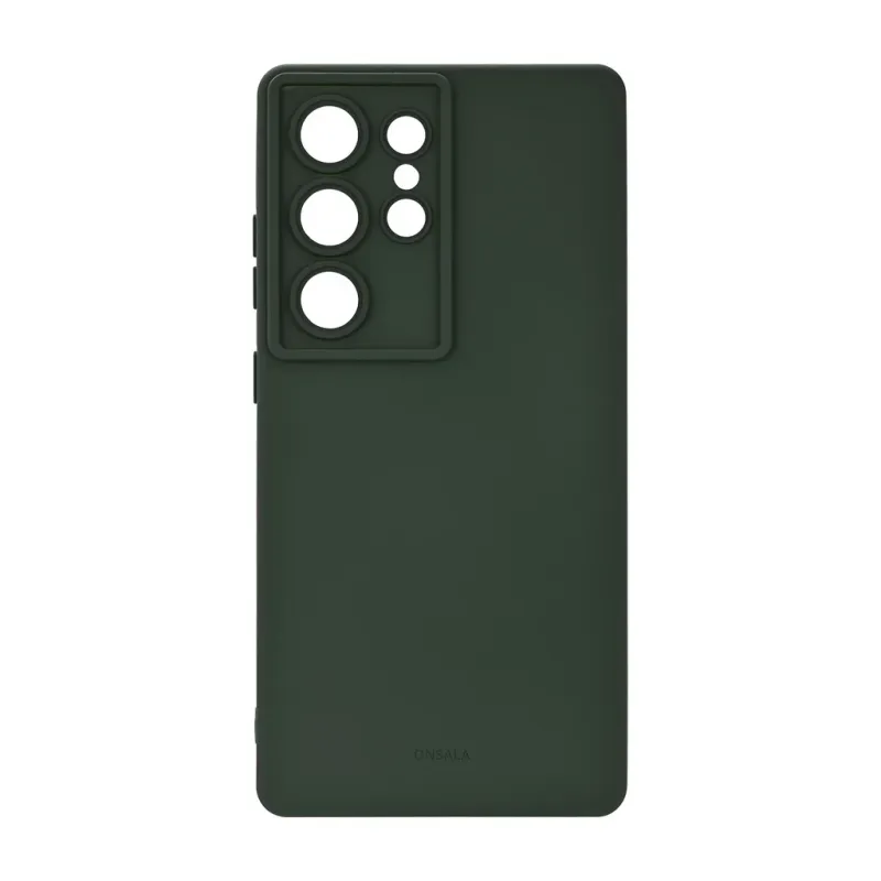 Alternativ bild 0 för Onsala Mobilskal Samsung S25 Ultra 5G Baksida med Silikonkänsla Återvunnen Olivgrön