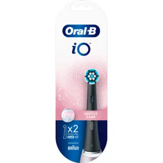 Produktfoto för Oral-B Borsthuvuden iO Gentle Care Svarta Borsthuvuden, 2-pack