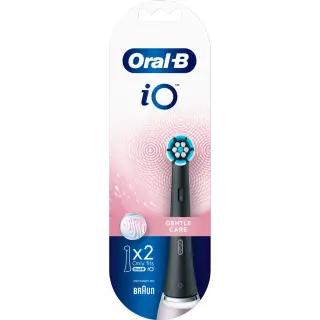 Produktfoto för Oral-B Borsthuvuden iO Gentle Care Svarta Borsthuvuden, 2-pack