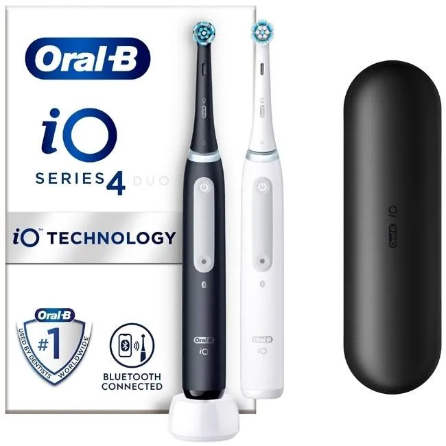 Bild 1 för Oral-B iO 4 2-pack Svart och Vit Eltandborste