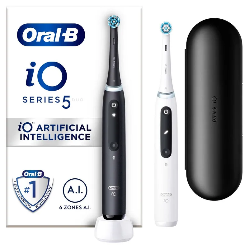 Bild 2 för Oral-B iO 5 Svart och Vit Eltandborste 2-pack