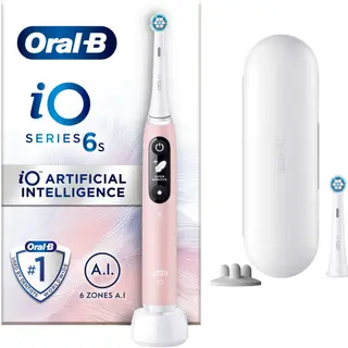 Produktfoto för Oral-B iO 6S Rosa Eltandborste med extra Tandborsthuvud