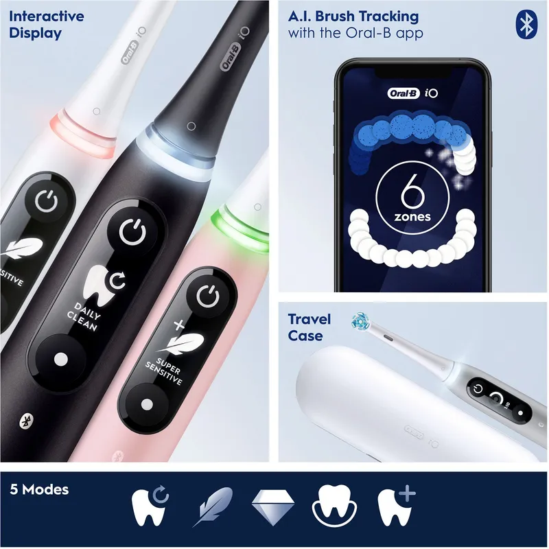 Bild 2 för Oral-B iO 6S Rosa Eltandborste med extra Tandborsthuvud