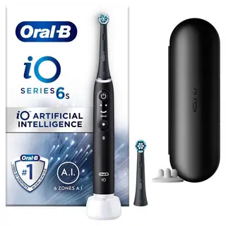Produktfoto för Oral-B iO 6S Svart Eltandborste med extra Tandborsthuvud