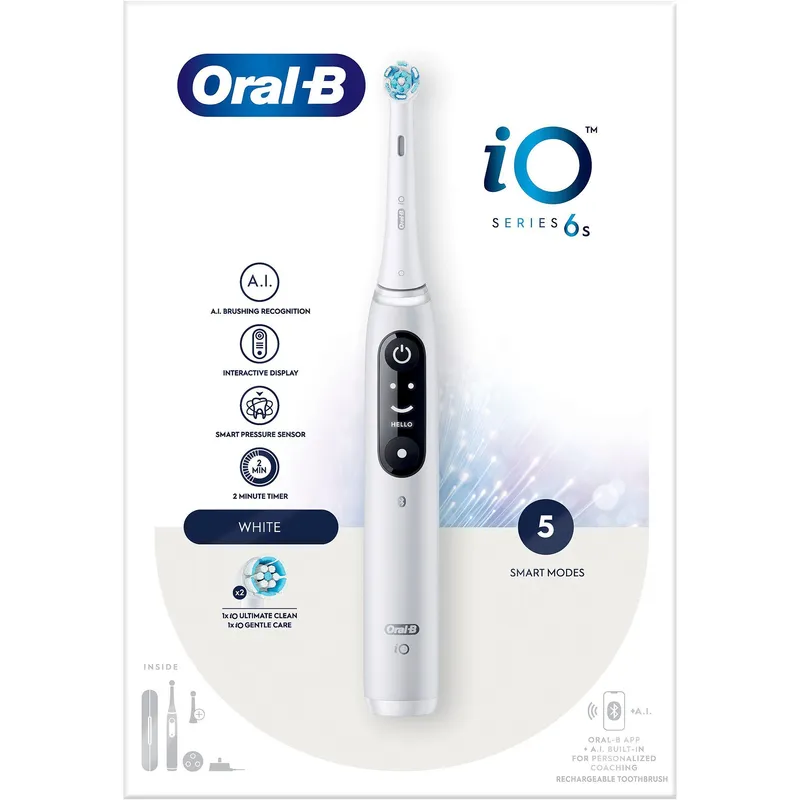 Bild 2 för Oral-B iO 6S Vit Eltandborste med extra Tandborsthuvud